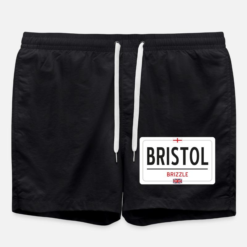 Ortsschild von Bristol - Badeshorts - Schwarz
