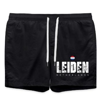 Leiden City Distressed Print - Swim Trunks - black - Front - AI Model Male 185 light (185cm)