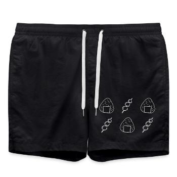 Onigiri und Dango - Reisbällchen - Snacks - Japan - Badeshorts - Schwarz - Vorne - AI Model Male 185 light (185cm)