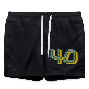 40. 40 ANS. 40e ANNIVERSAIRE. ANNIVERSAIRE 40 ANS. - Short de bain - noir - Devant - AI Model Male 185 light (185cm)