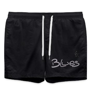 Blues-Gitarrist - Badeshorts - Schwarz - Vorne - AI Model Male 185 light (185cm)