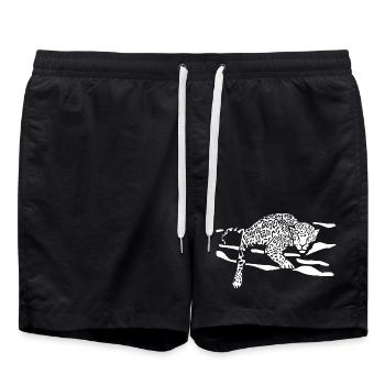 Leopard Sprung Silhouette - Badeshorts - Schwarz - Vorne - AI Model Male 185 light (185cm)