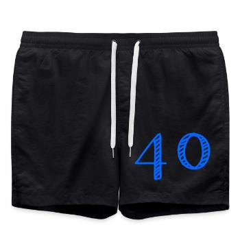 40. 40 ANS. 40e ANNIVERSAIRE. ANNIVERSAIRE 40 ANS. - Short de bain - noir - Devant - AI Model Male 185 light (185cm)