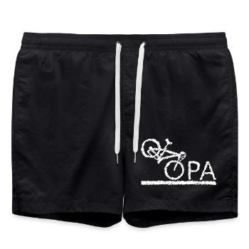 bester Opa Fahrrad Mountainbike Radeln Kritzeln - Badeshorts - Schwarz - Vorne - AI Model Male 185 light (185cm)