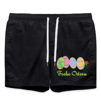 Ostereier zu Ostern - Badeshorts - Schwarz - Vorne - AI Model Male 185 light (185cm)