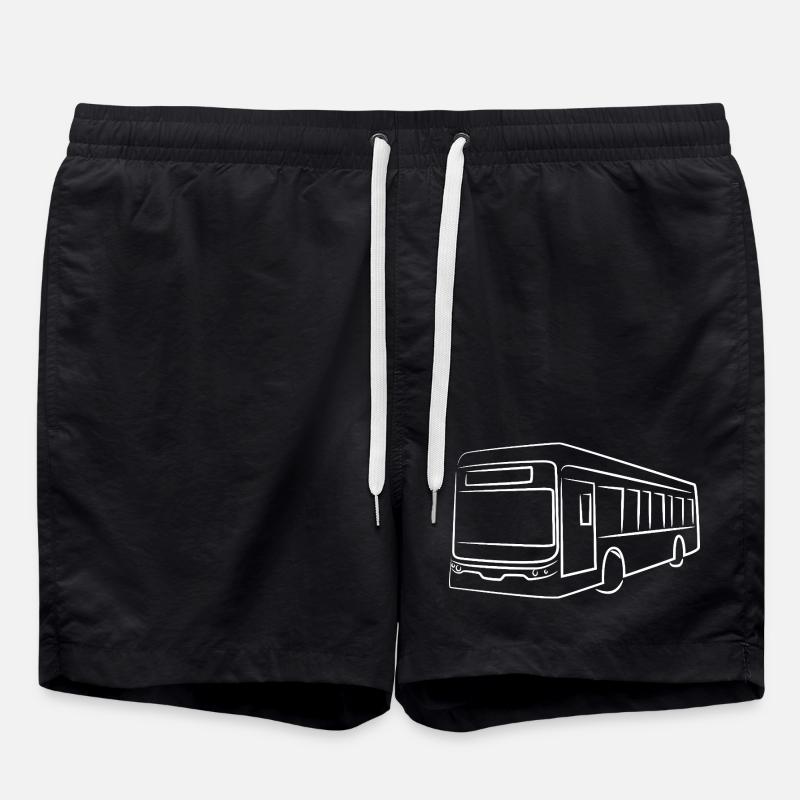 Dessin de ligne de bus - Short de bain - noir
