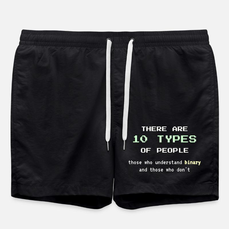 10 types de personnes - Blague classique de nerd binaire - Short de bain - noir