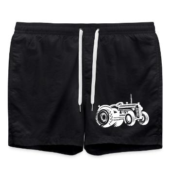 Tractor Silhouette Farmer Agriculture - Swim Trunks - black - Front - AI Model Male 185 light (185cm)