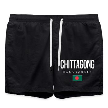 Chittagong, Bangladesh - Swim Trunks - black - Front - AI Model Male 185 light (185cm)