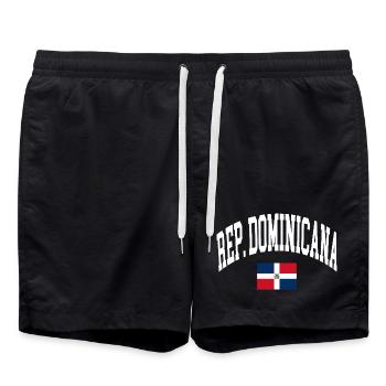 Drapeau de la République dominicaine - Short de bain - noir - Devant - AI Model Male 185 light (185cm)