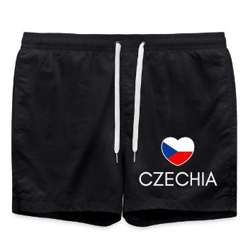 Ich liebe Tschechien, Herz Tschechien - Badeshorts - Schwarz - Vorne - AI Model Male 185 light (185cm)