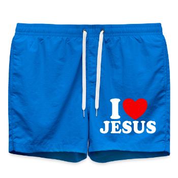 J’aime Jésus, Foi chrétienne, Église, Bibe - Short de bain - cobalt blue - Devant