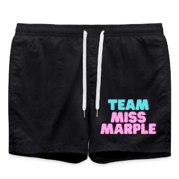 Team Miss Marple colored - Swim Trunks - black - Front - AI Model Male 185 light (185cm)