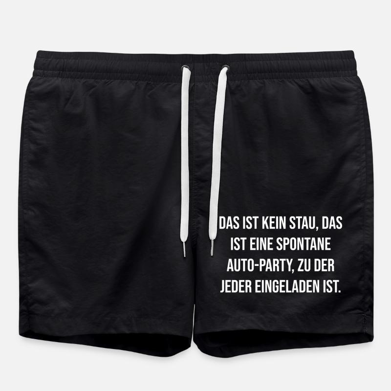 Spontane Auto-Party Spruch - Badeshorts - Schwarz