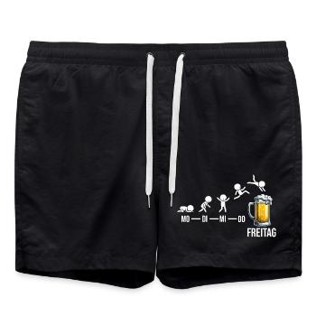 Vendredi week-end Amateurs de bière Buveurs de bière - Short de bain - noir - Devant - AI Model Male 185 light (185cm)