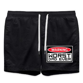 Worst Dad Ever Lustig Sarkastisch Vatertag Papa - Badeshorts - Schwarz - Vorne - AI Model Male 185 light (185cm)