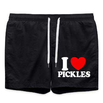 I love cucumbers I love cucumbers - Swim Trunks - black - Front - AI Model Male 185 light (185cm)