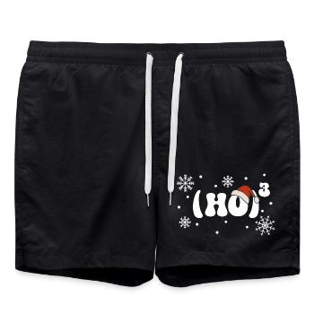 Ho Ho Ho - Weihnachtsmütze - Mathe - Weihnachten - Badeshorts - Schwarz - Vorne - AI Model Male 185 light (185cm)