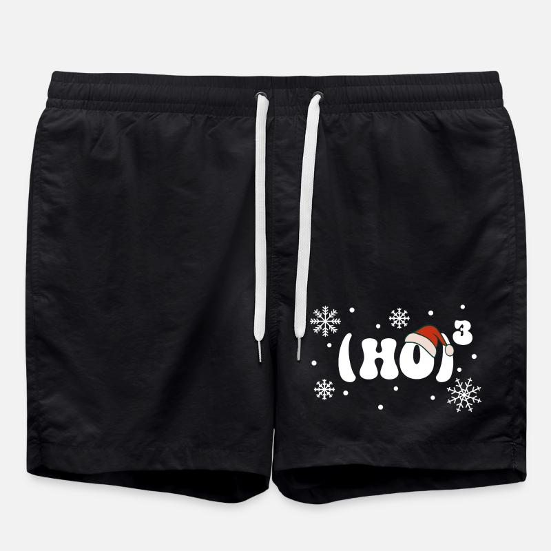 Ho Ho Ho - Chapeau de Père Noël - Mathématiques - Noël - Short de bain - noir