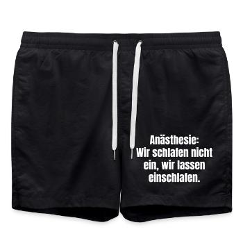 Anesthesia Saying We Don't Sleep - Swim Trunks - black - Front - AI Model Male 185 light (185cm)
