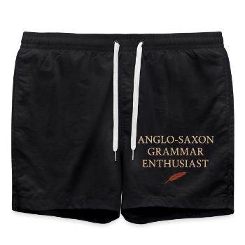 Alphabet runique anglais ancien - Short de bain - noir - Devant - AI Model Male 185 light (185cm)