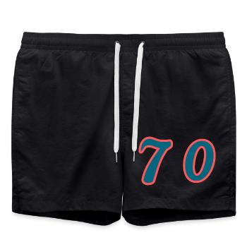 70. 70 ANS. 70e ANNIVERSAIRE. ANNIVERSAIRE 70 ANS. - Short de bain - noir - Devant - AI Model Male 185 light (185cm)
