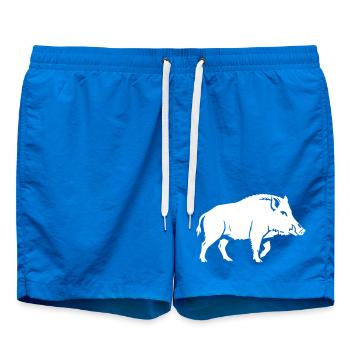 Wildschwein Silhouette Schatten Clean Vektor - Badeshorts - Cobalt blue - Vorne