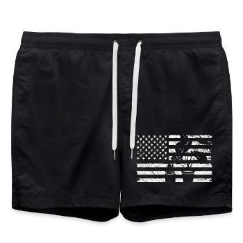 Amerikanischer Patriot Pflanzenliebhaber - Badeshorts - Schwarz - Vorne - AI Model Male 185 light (185cm)