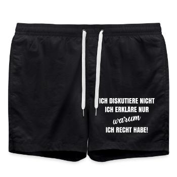 Je ne discute pas, j’explique juste pourquoi je - Short de bain - noir - Devant - AI Model Male 185 light (185cm)