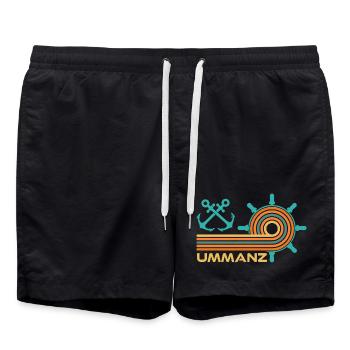 Ostsee Urlaub INSEL UMMANZ Lustiges - Badeshorts - Schwarz - Vorne - AI Model Male 185 light (185cm)