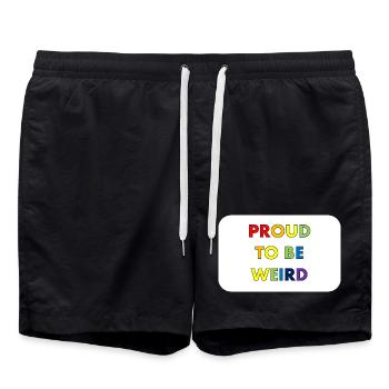 Proud to Be Weird - Badeshorts - Schwarz - Vorne - AI Model Male 185 light (185cm)