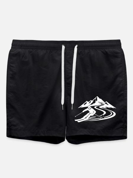 Ski Mountains Slope - Swim Trunks - black