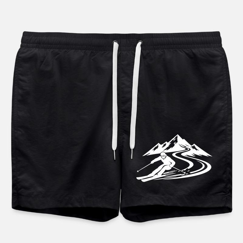 Ski Mountains Slope - Swim Trunks - black