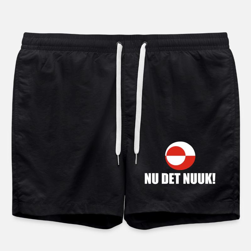 Greenland - Nu Det Nuuk - Denmark - Danmark - Swim Trunks - black
