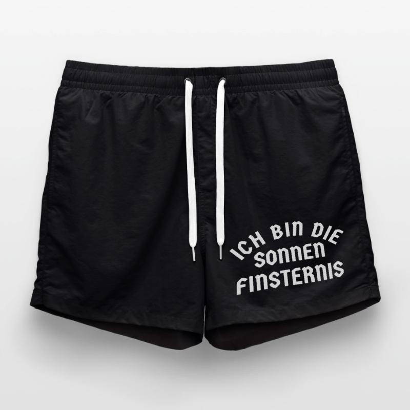 Sun Costume I Am the Solar Eclipse Text Swim Trunks