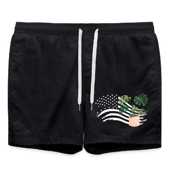 Plantes amatrices de la plante du drapeau américain - Short de bain - noir - Devant - AI Model Male 185 light (185cm)