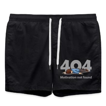 Motivation Not Found – Error 404 - Swim Trunks - black - Front - AI Model Male 185 light (185cm)