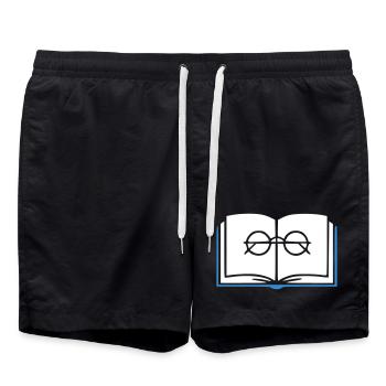 Aperçu du livre et des lunettes - Short de bain - noir - Devant - AI Model Male 185 light (185cm)