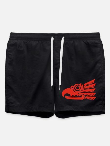 Roter Stammesvogelkopf - Badeshorts - Schwarz