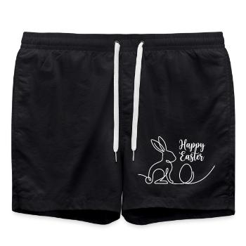 Happy Easter, Cute Bunny Easter Shirt - Badeshorts - Schwarz - Vorne - AI Model Male 185 light (185cm)