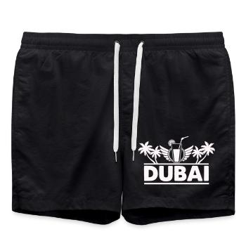 Dubai Palmen Getränk Logo - Badeshorts - Schwarz - Vorne - AI Model Male 185 light (185cm)