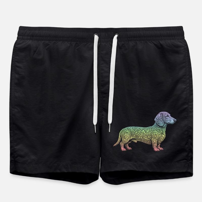 Dachshund - Swim Trunks - black