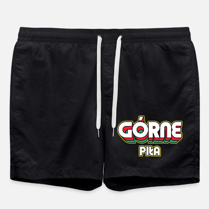 Górne Piła. Retro District Name - Swim Trunks - black