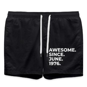 Awesome since June 1976, birthday - Swim Trunks - black - Front - AI Model Male 185 light (185cm)