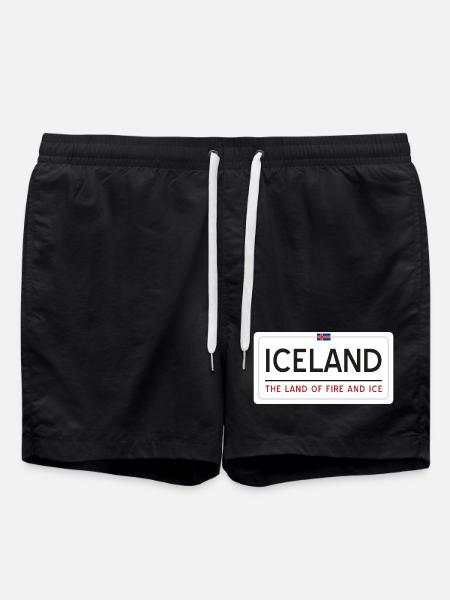 Island-Zeichen - Badeshorts - Schwarz