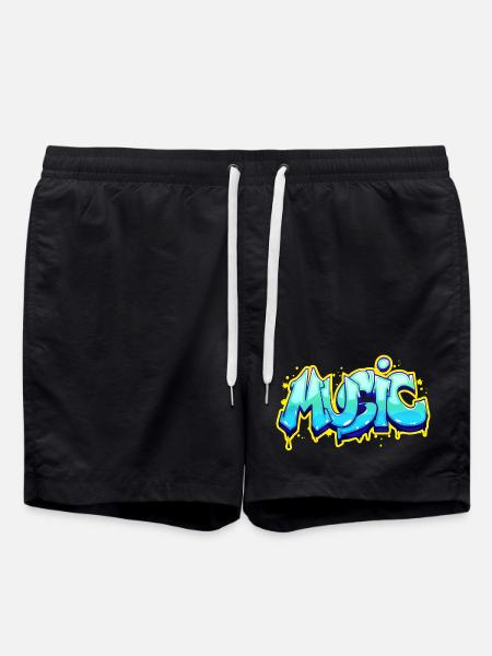 Music - Badeshorts - Schwarz