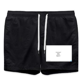 Questions du quotidien : Clés de portefeuille - Short de bain - noir - Devant - AI Model Male 185 light (185cm)