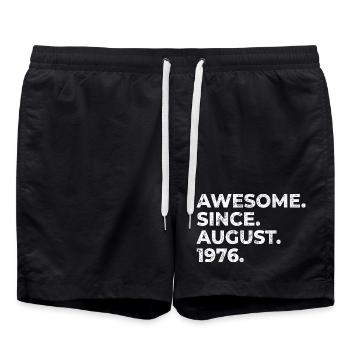 Awesome since August 1976 Geburtstag Geschenk - Badeshorts - Schwarz - Vorne - AI Model Male 185 light (185cm)