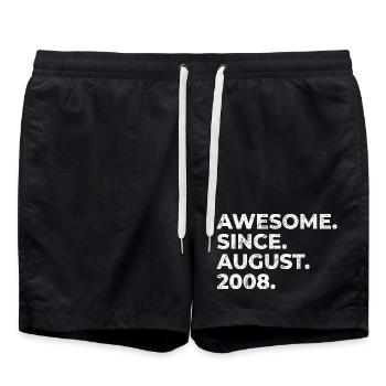 Génial depuis août 2008 cadeau d’anniversaire - Short de bain - noir - Devant - AI Model Male 185 light (185cm)