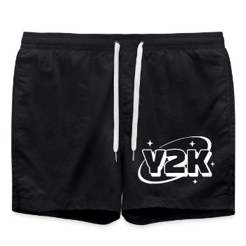 Y2K Neon Retro Stars - Swim Trunks - black - Front - AI Model Male 185 light (185cm)